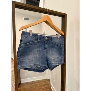 Y2K Low Rise Unionbay Womens Denim Shorts Medium Wash Utility Pockets Size 9